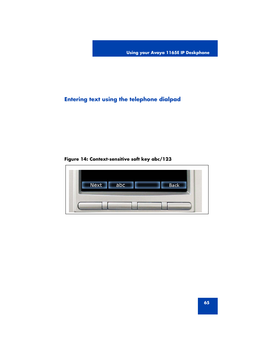 Entering text using the telephone dialpad | Avaya NN43170-100 User Manual | Page 65 / 378