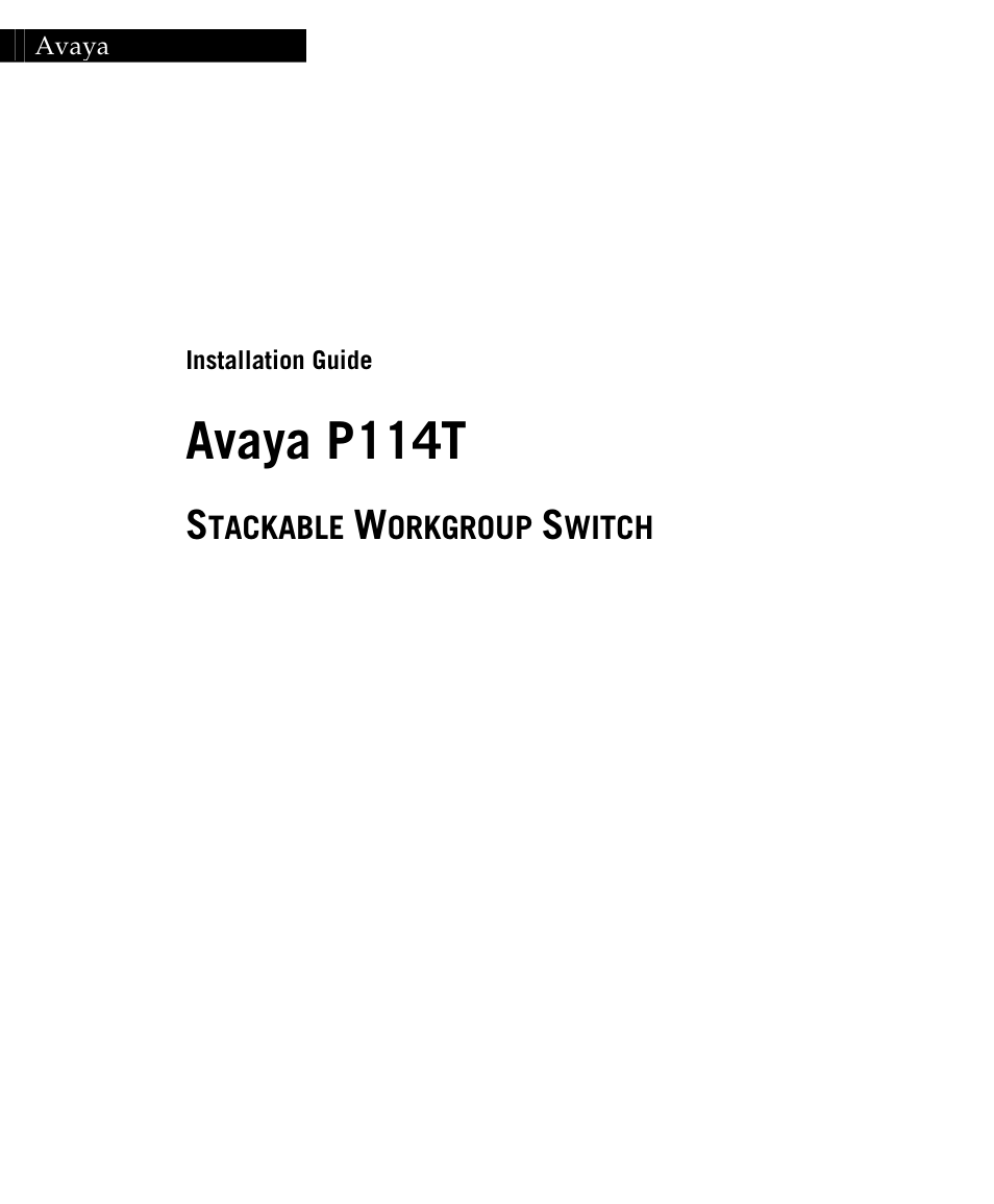 Avaya P114T User Manual | 16 pages