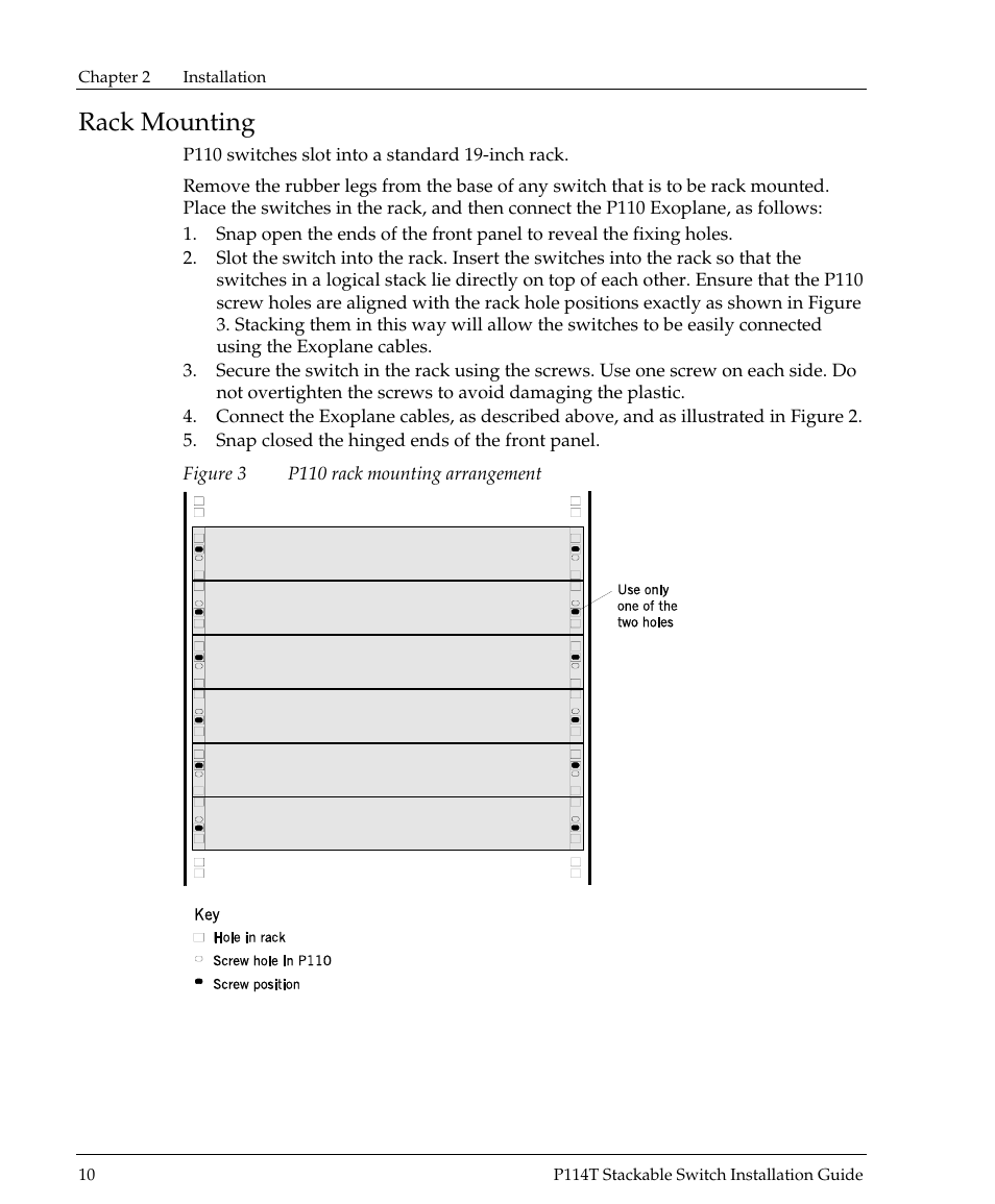 Rack mounting | Avaya P114T User Manual | Page 12 / 16