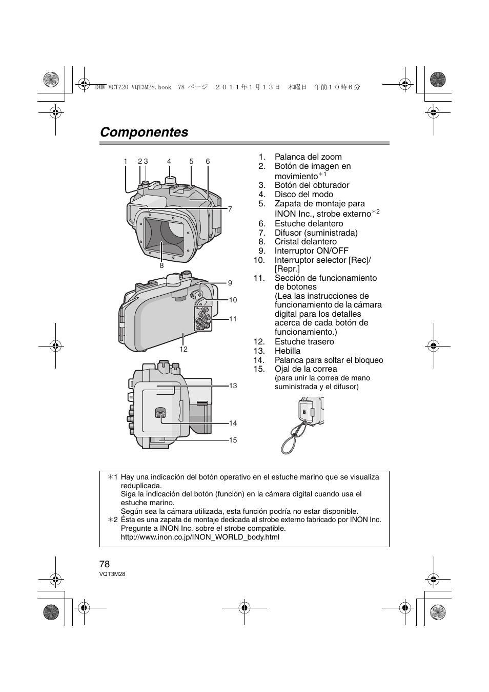 Componentes | Panasonic DMWMCTZ20PP User Manual | Page 78 / 184