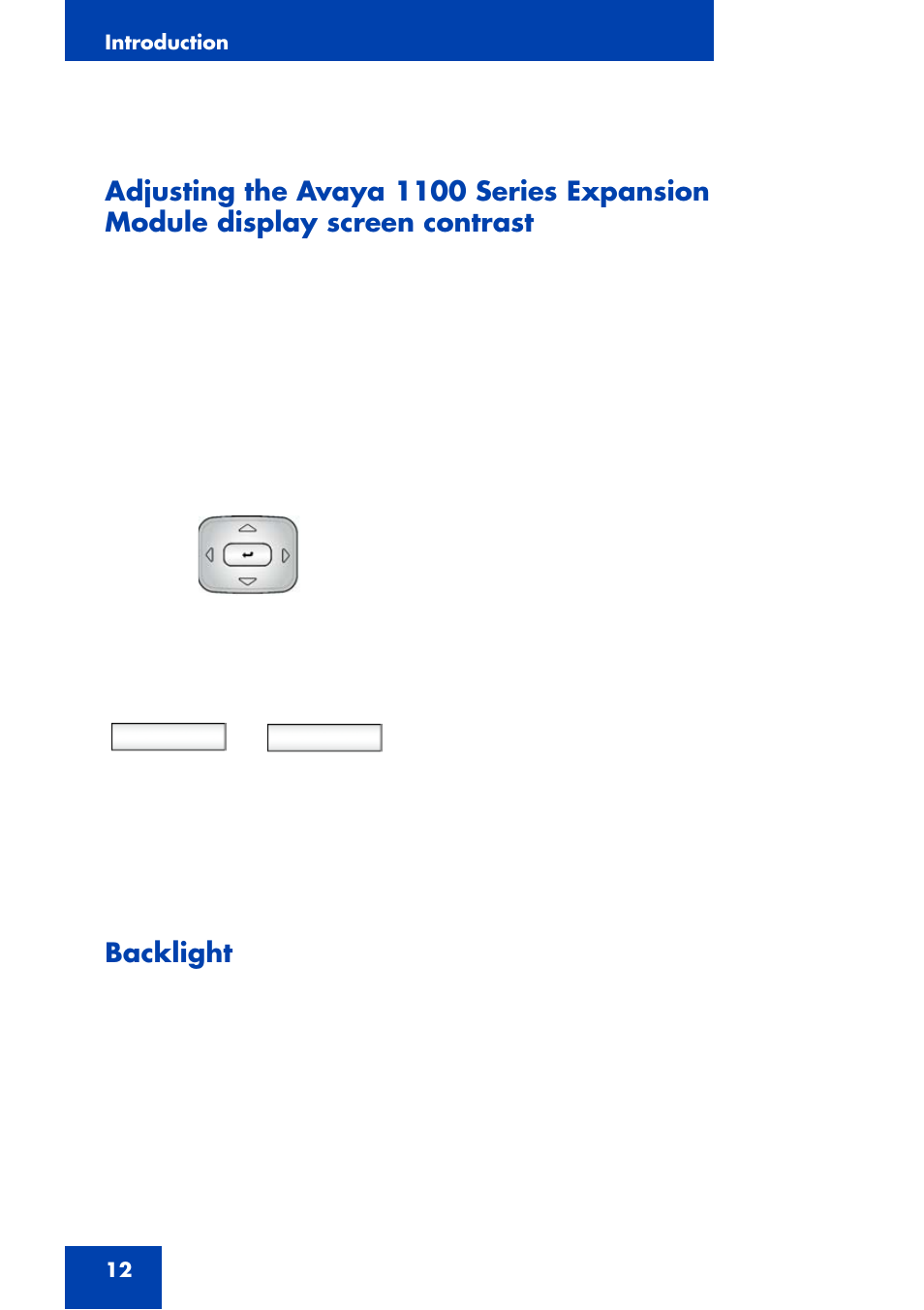 Backlight, Set back | Avaya NN43110-301 User Manual | Page 12 / 20