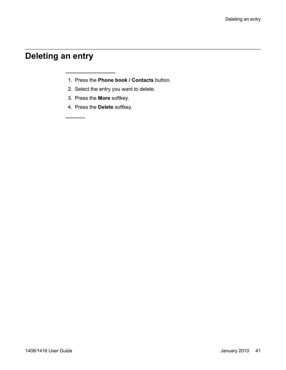 Deleting an entry | Avaya 16-603463 User Manual | Page 41 / 118