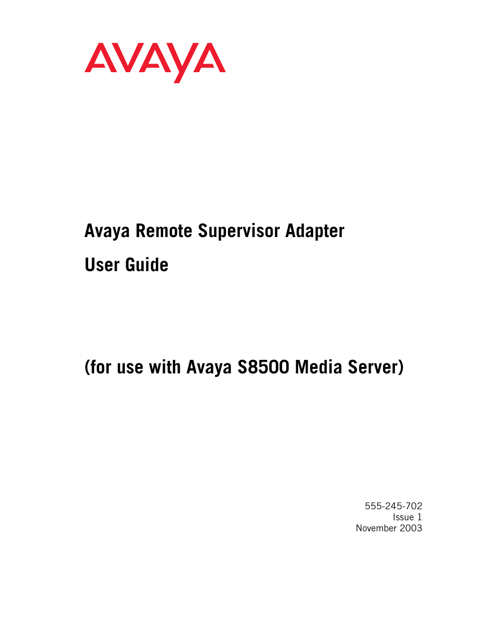 Avaya S8500 User Manual | 72 pages