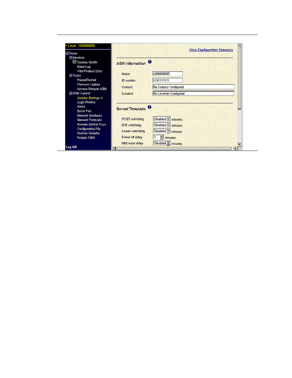Setting asm information | Avaya S8500 User Manual | Page 25 / 72
