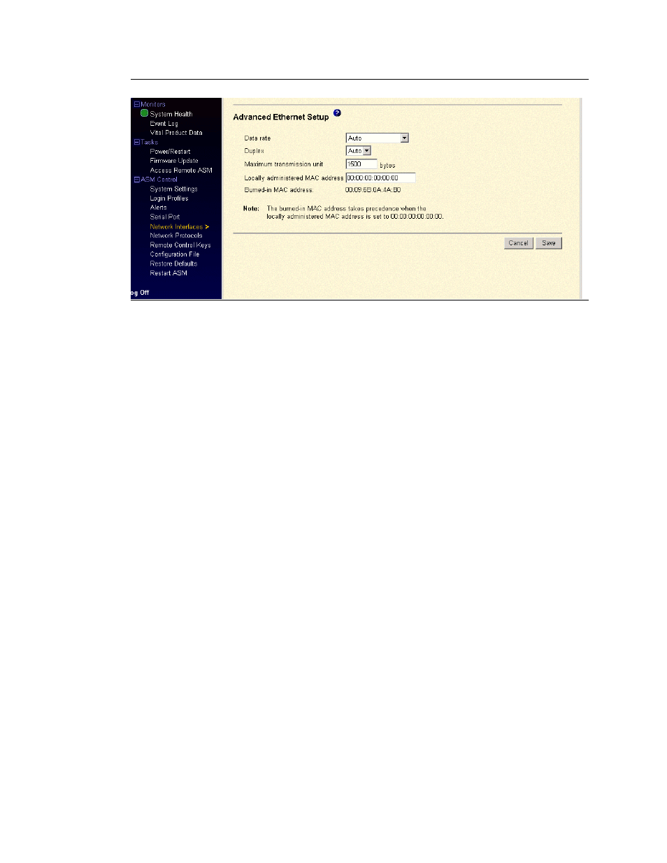 Figure 18, advanced ethernet setup | Avaya S8500 User Manual | Page 43 / 72