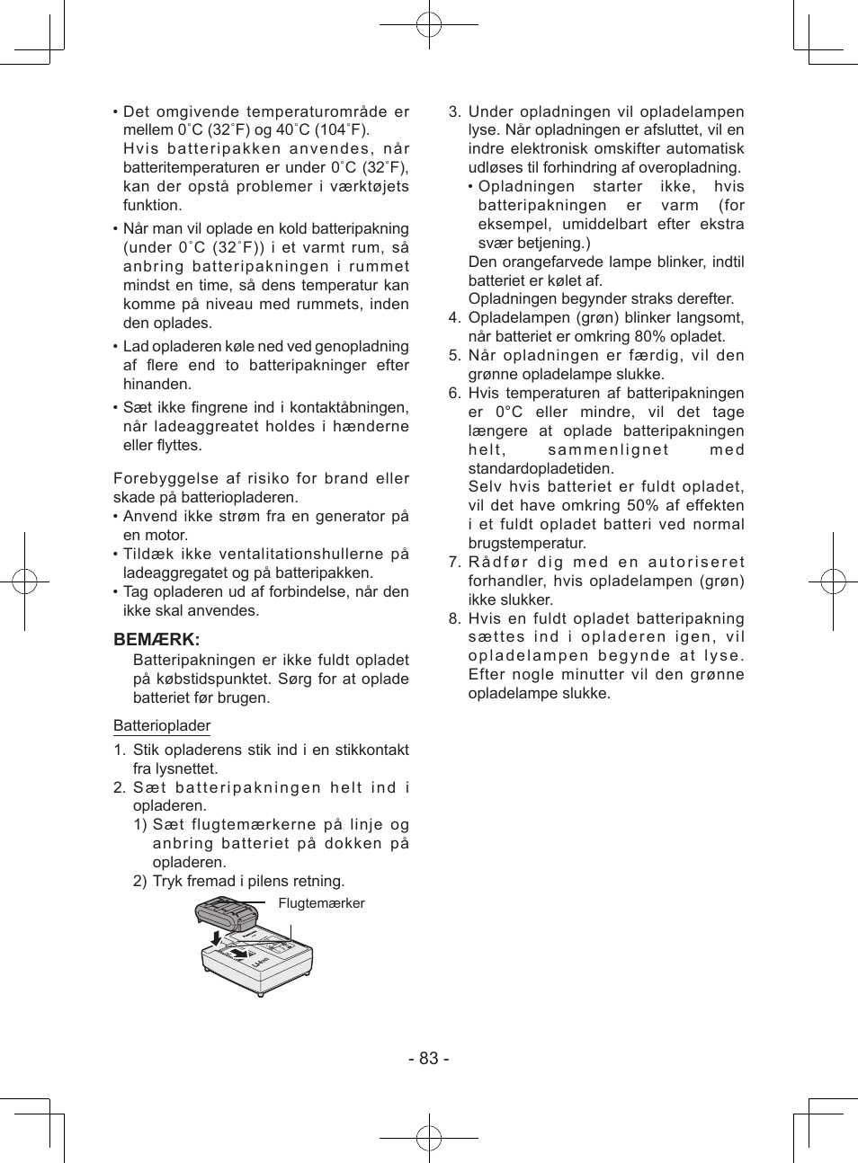 Bemærk | Panasonic EY7940 User Manual | Page 83 / 121