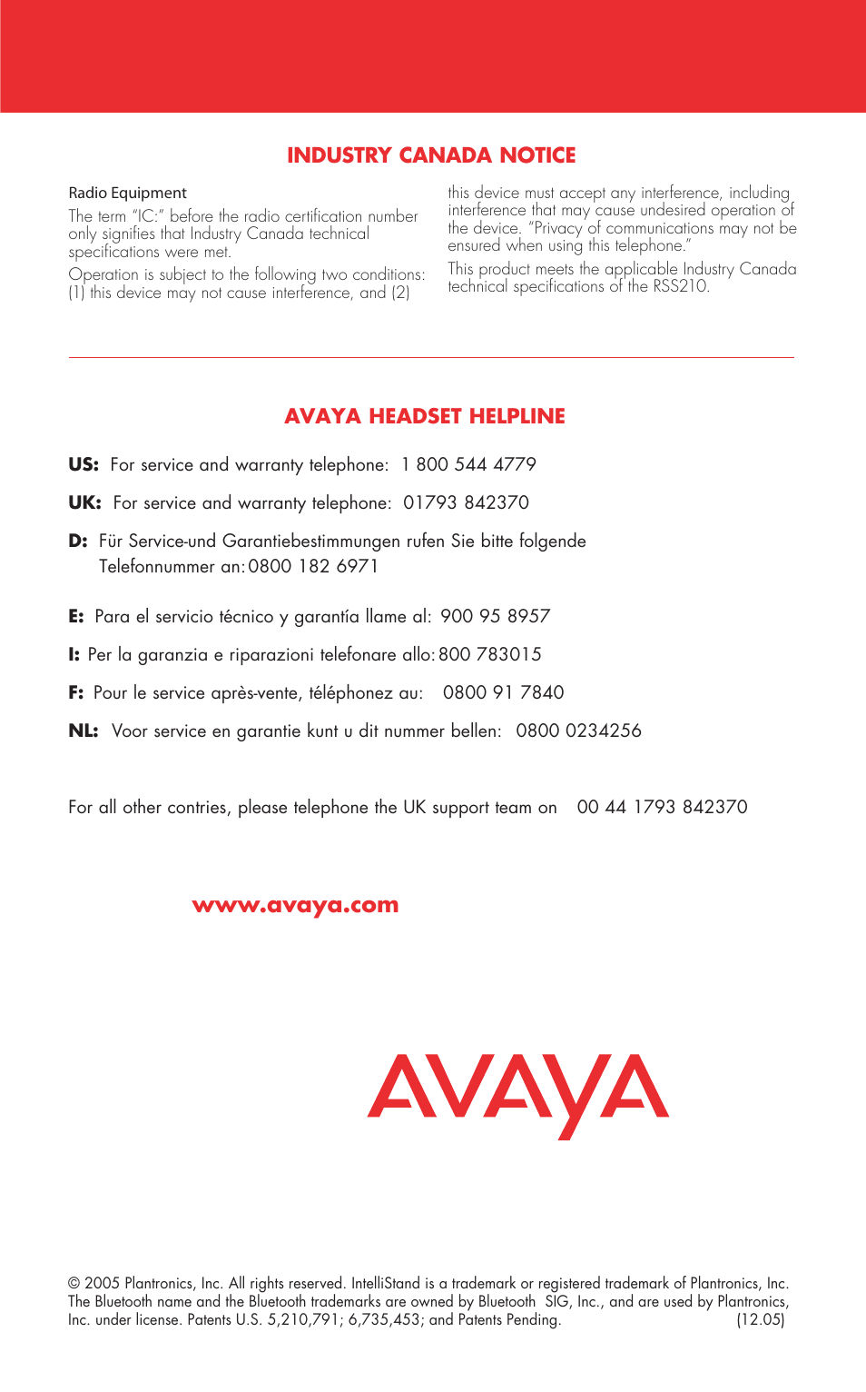 Avaya ABT-34 User Manual | Page 17 / 17