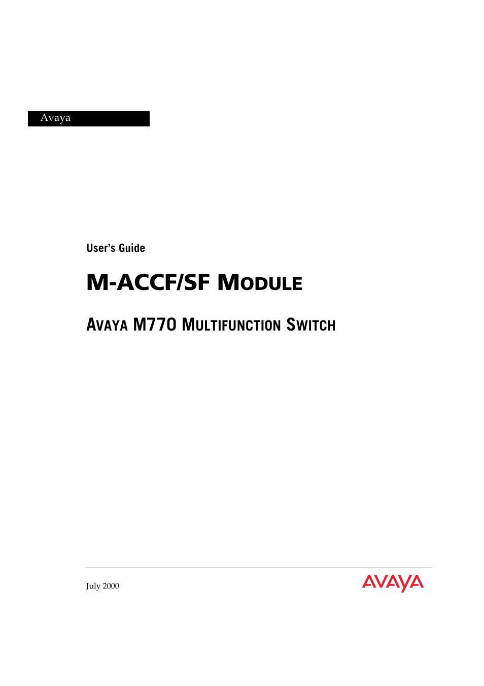 Avaya M-ACCF/SF User Manual | 114 pages