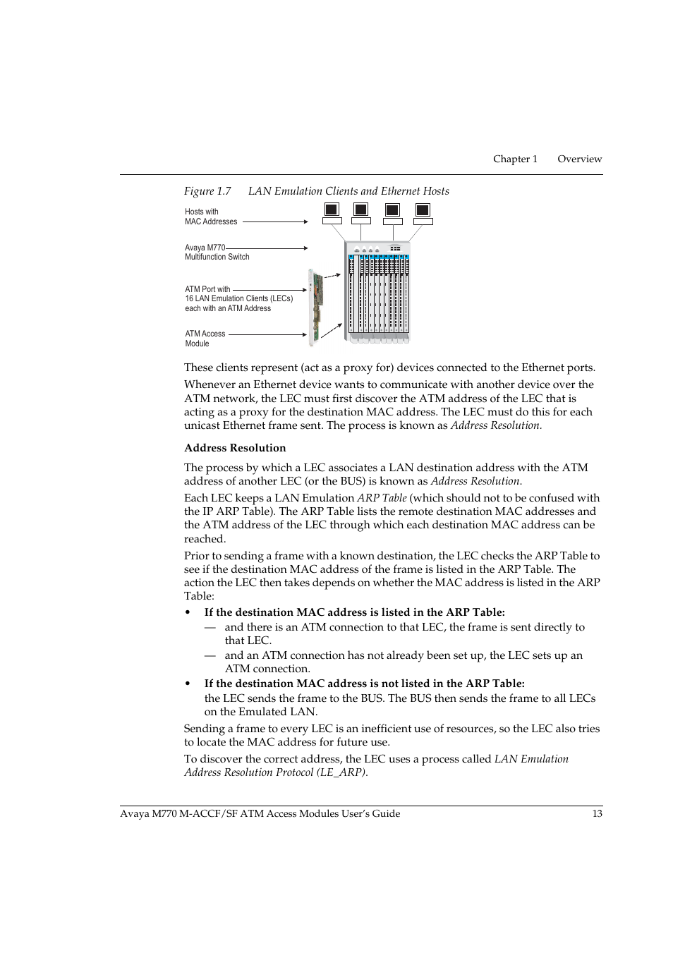 Figure 1.7, Lan emulation clients and ethernet hosts | Avaya M-ACCF/SF User Manual | Page 29 / 114