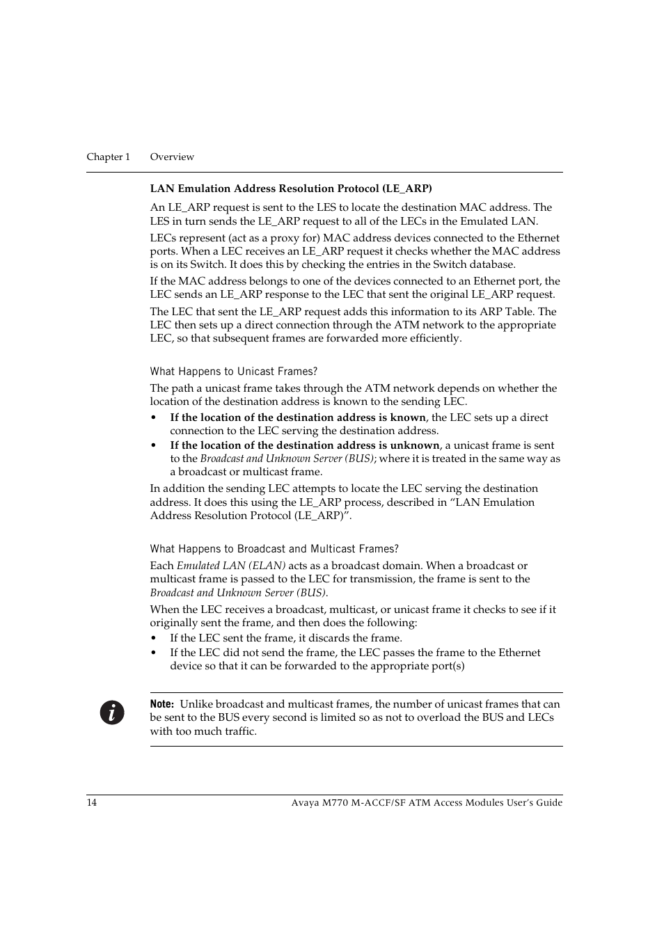 What happens to unicast frames, What happens to broadcast and multicast frames | Avaya M-ACCF/SF User Manual | Page 30 / 114