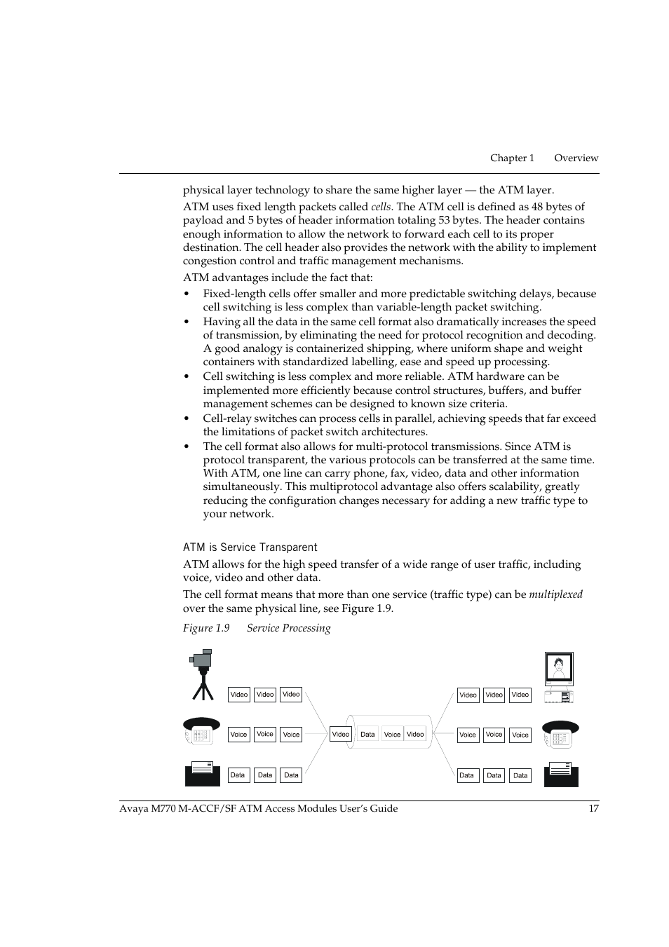 Atm is service transparent, Figure 1.9, Service processing | Avaya M-ACCF/SF User Manual | Page 33 / 114