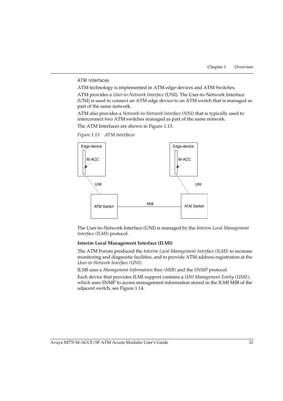 Atm interfaces, Figure 1.13 atm interfaces | Avaya M-ACCF/SF User Manual | Page 37 / 114