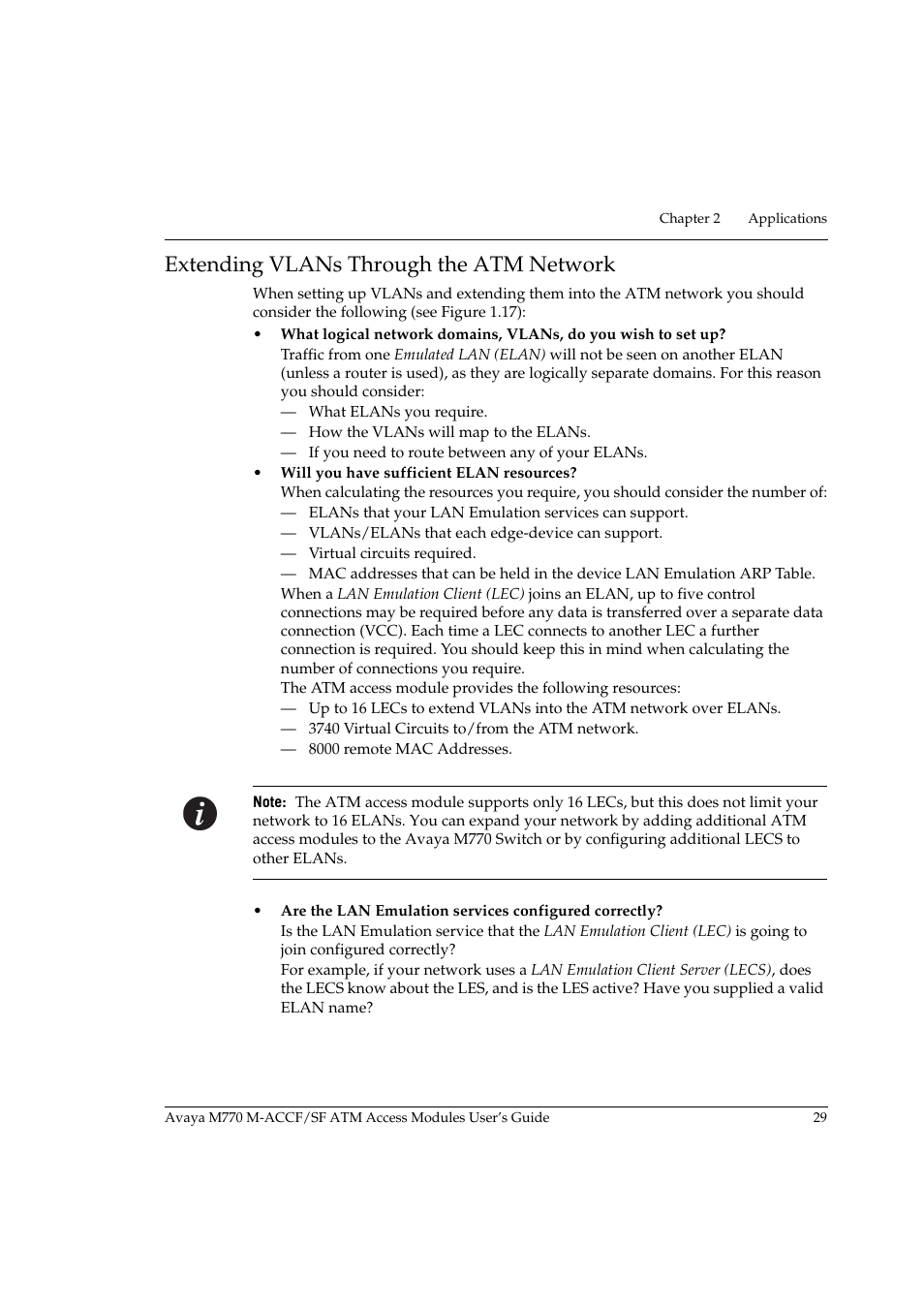 Extending vlans through the atm network | Avaya M-ACCF/SF User Manual | Page 45 / 114