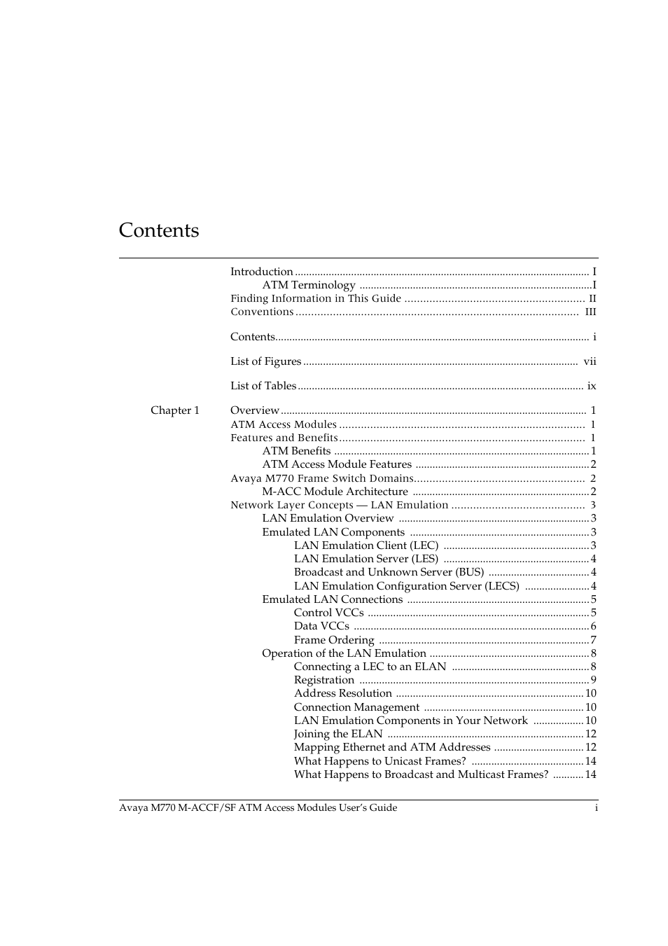 Avaya M-ACCF/SF User Manual | Page 7 / 114
