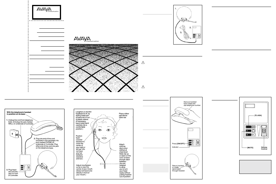 Avaya Modular Headset User Manual | 1 page