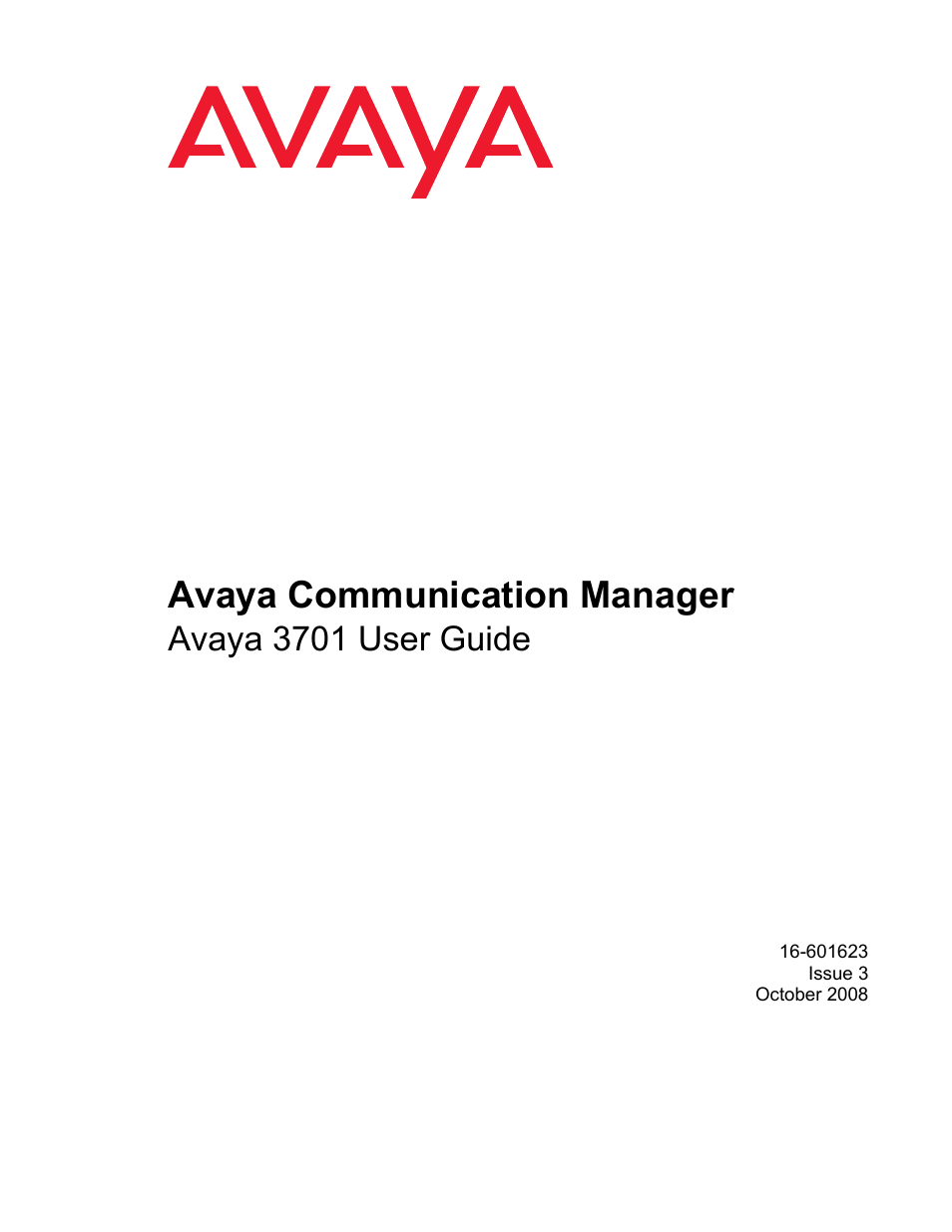 Avaya 3701 User Manual | 46 pages