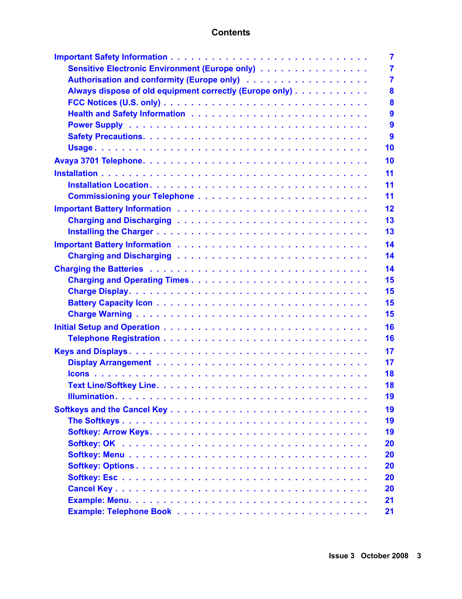 Avaya 3701 User Manual | Page 3 / 46