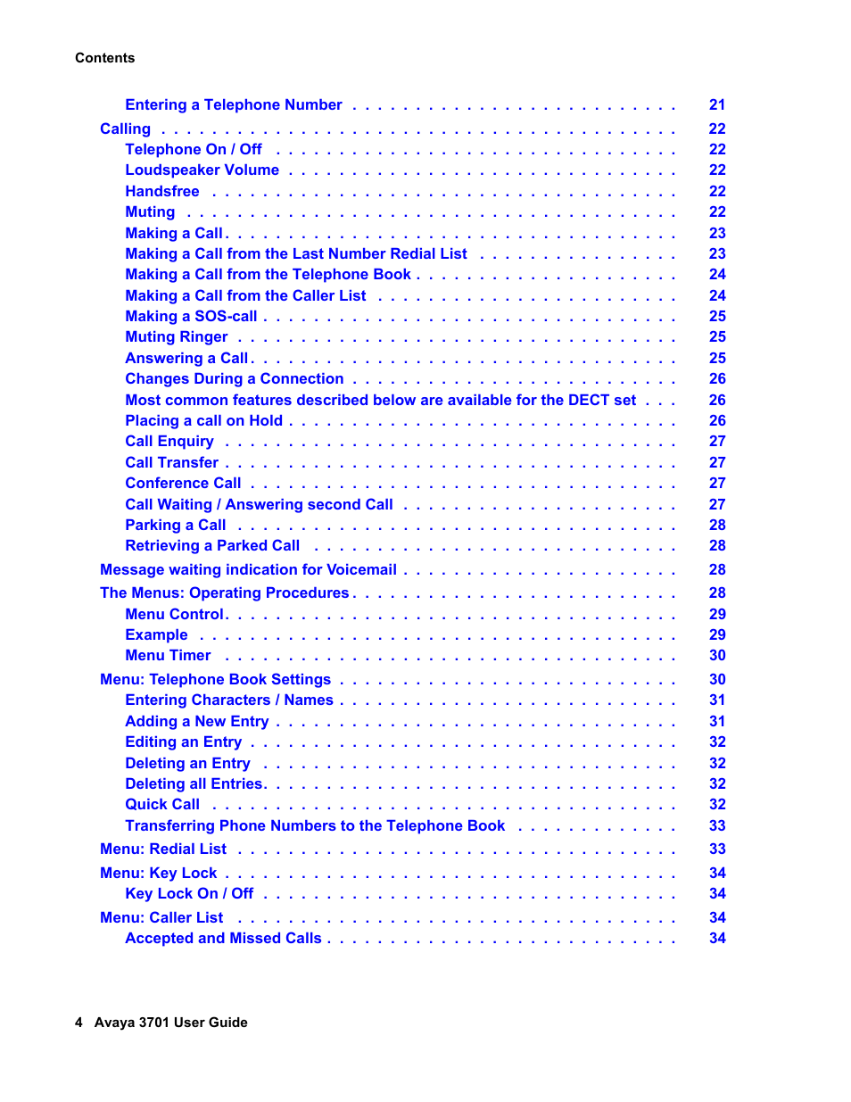 Avaya 3701 User Manual | Page 4 / 46