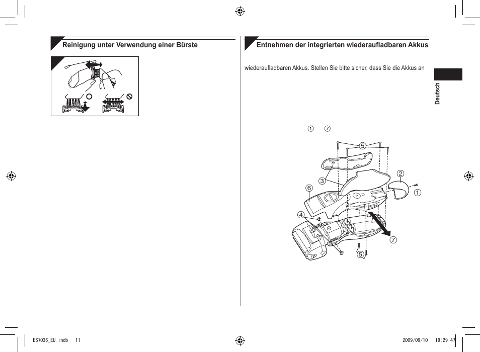 Panasonic ES7036 User Manual | Page 11 / 79