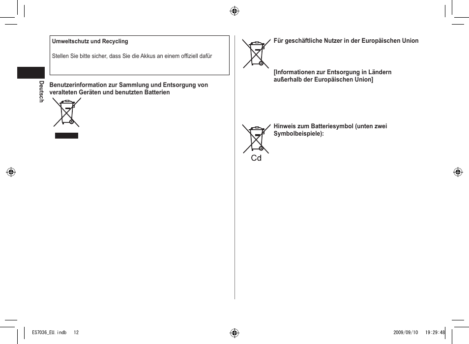 Panasonic ES7036 User Manual | Page 12 / 79