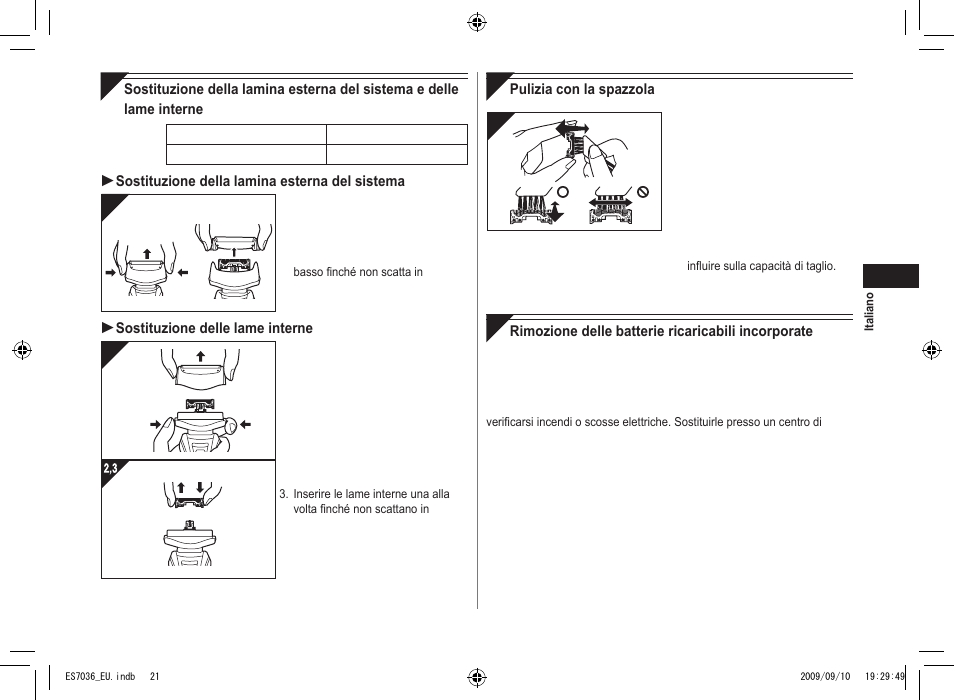 Panasonic ES7036 User Manual | Page 21 / 79