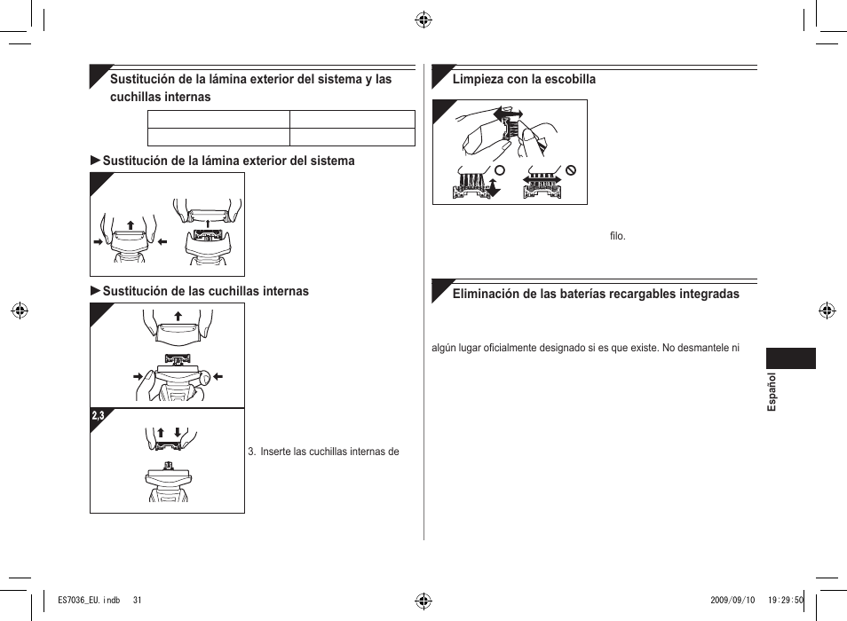 Panasonic ES7036 User Manual | Page 31 / 79