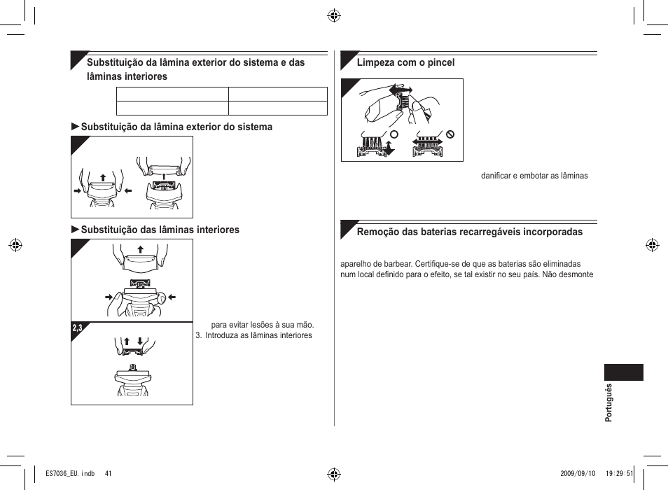 Panasonic ES7036 User Manual | Page 41 / 79