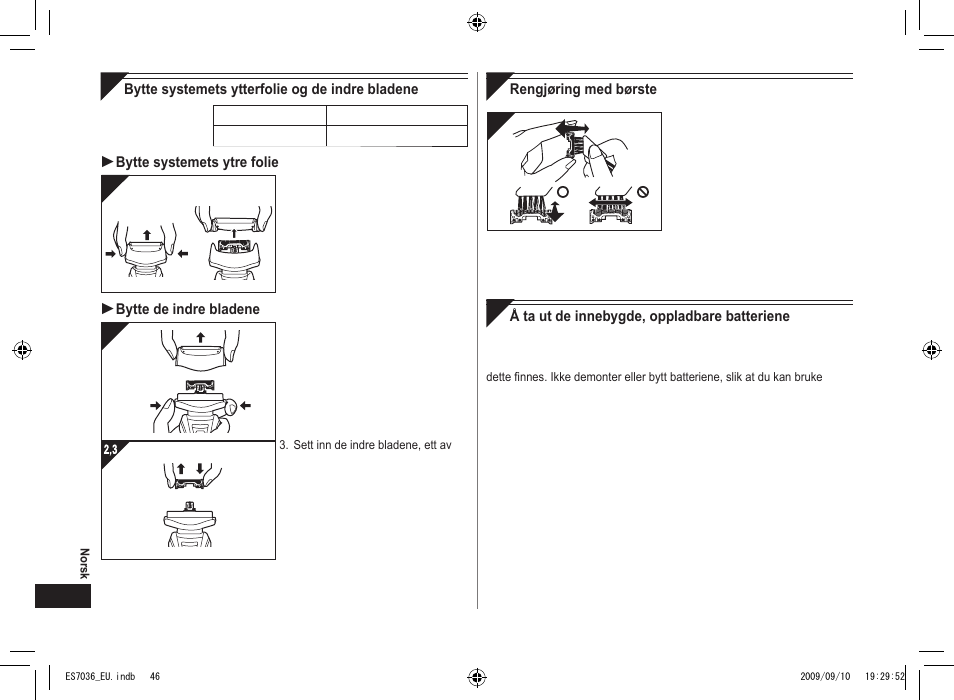 Panasonic ES7036 User Manual | Page 46 / 79