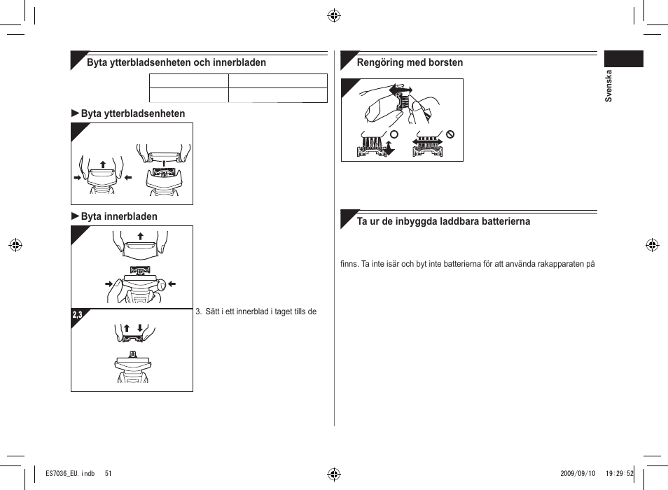 Panasonic ES7036 User Manual | Page 51 / 79