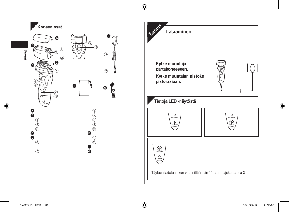 Lataus | Panasonic ES7036 User Manual | Page 54 / 79