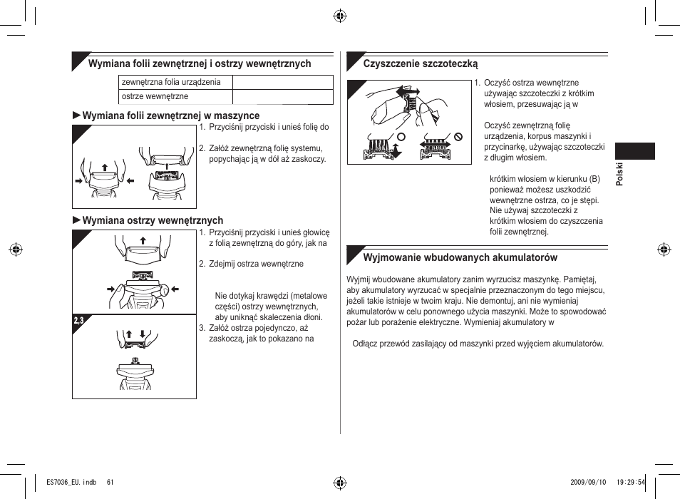 Panasonic ES7036 User Manual | Page 61 / 79