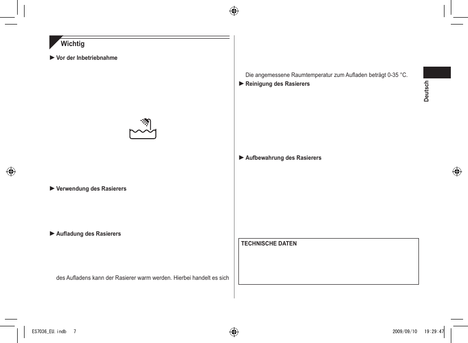 Panasonic ES7036 User Manual | Page 7 / 79