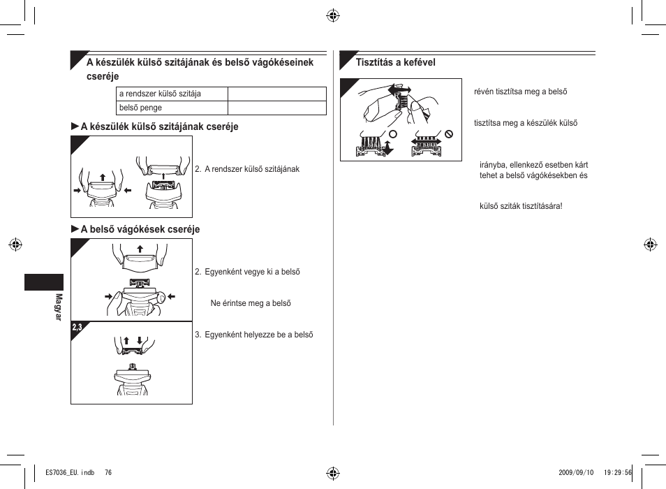 Panasonic ES7036 User Manual | Page 76 / 79