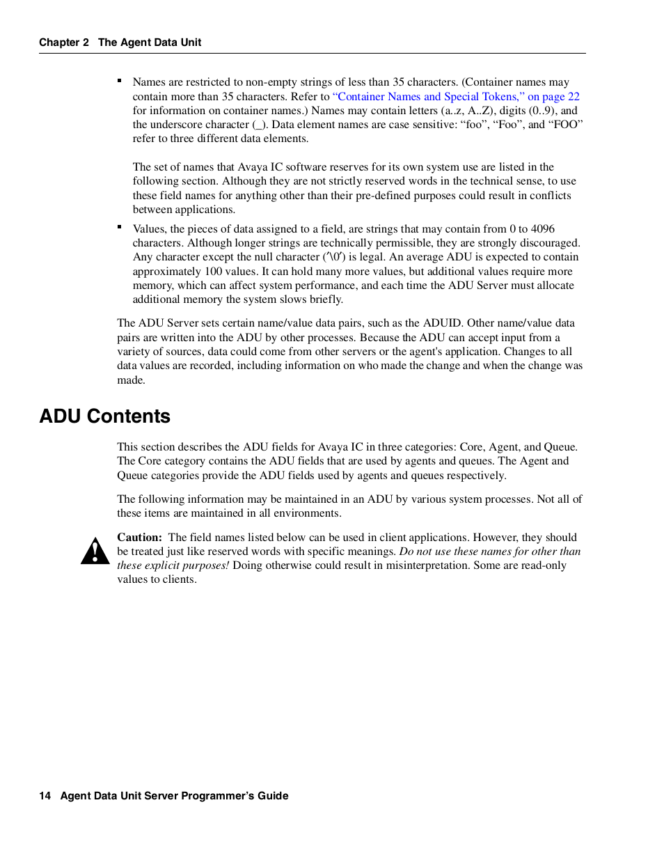 Adu contents | Avaya Interaction Center DXX-1015-01 User Manual | Page 14 / 74