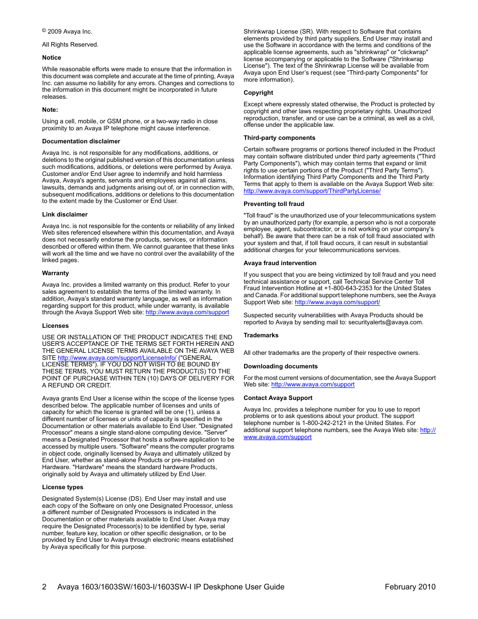 Avaya one-X 1603SW User Manual | Page 2 / 32