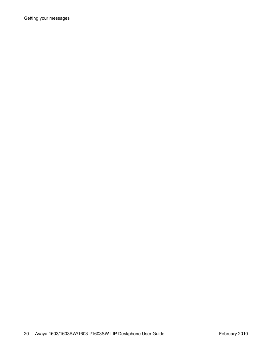 Avaya one-X 1603SW User Manual | Page 20 / 32