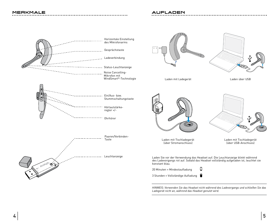 Merkmale aufladen | Avaya ABT35 User Manual | Page 15 / 182