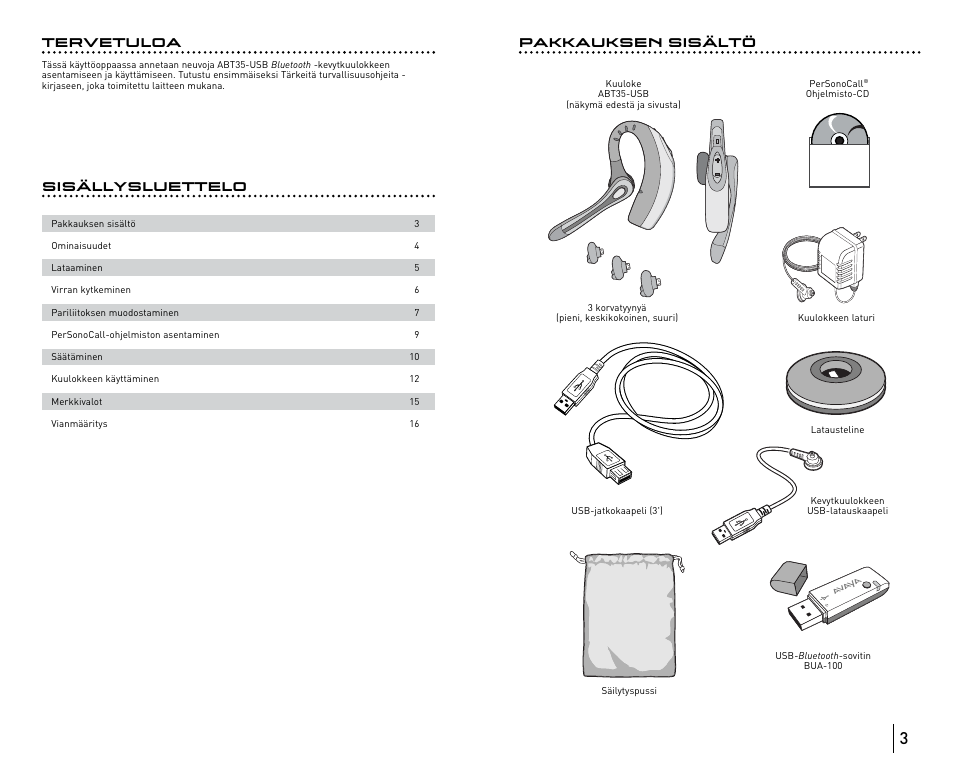 Sisällysluettelo pakkauksen sisältö, Tervetuloa | Avaya ABT35 User Manual | Page 34 / 182