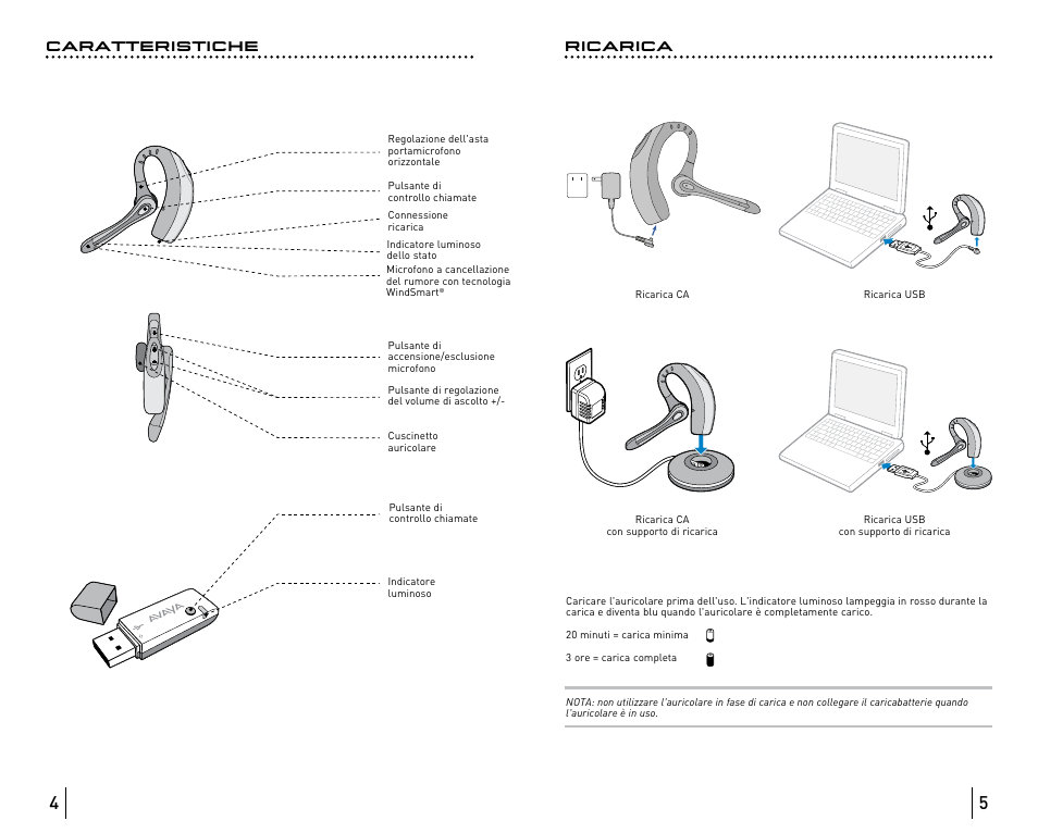 Caratteristiche ricarica | Avaya ABT35 User Manual | Page 55 / 182