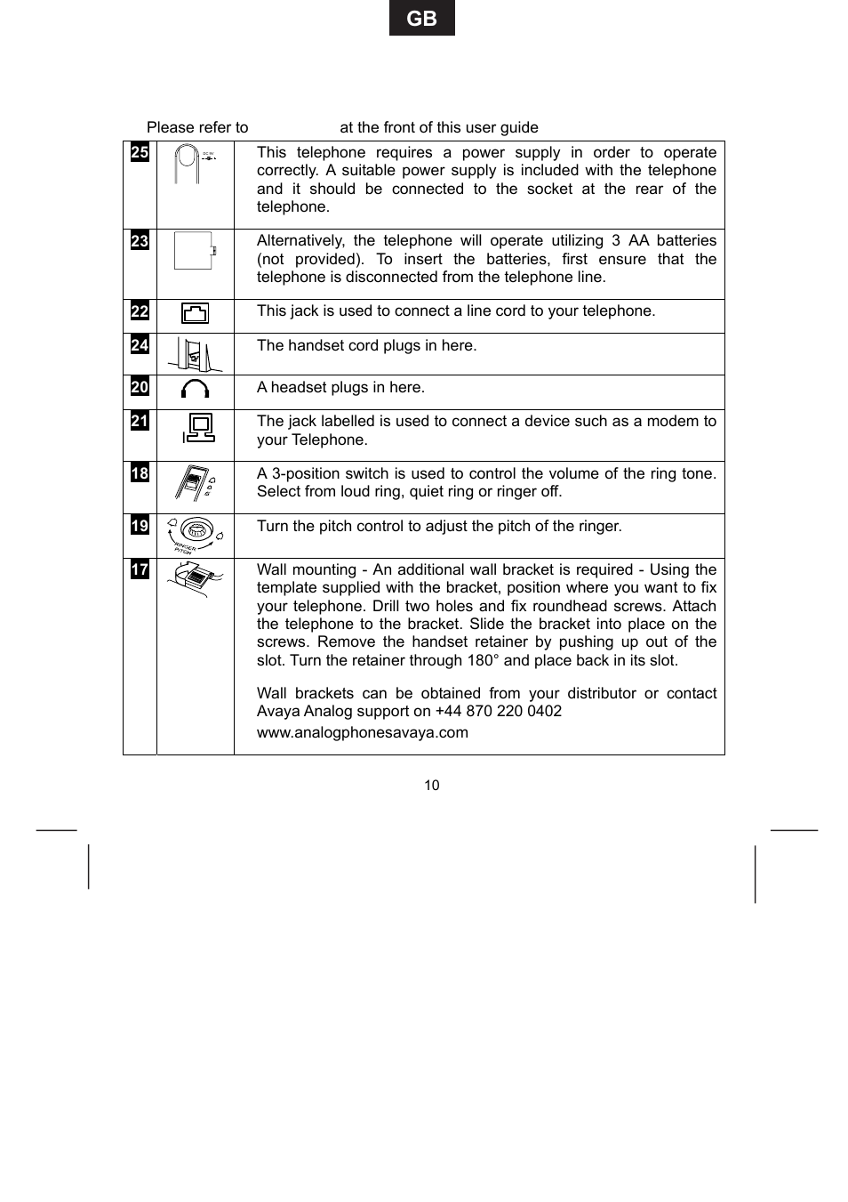 Installation | Avaya 9335-AV User Manual | Page 10 / 24