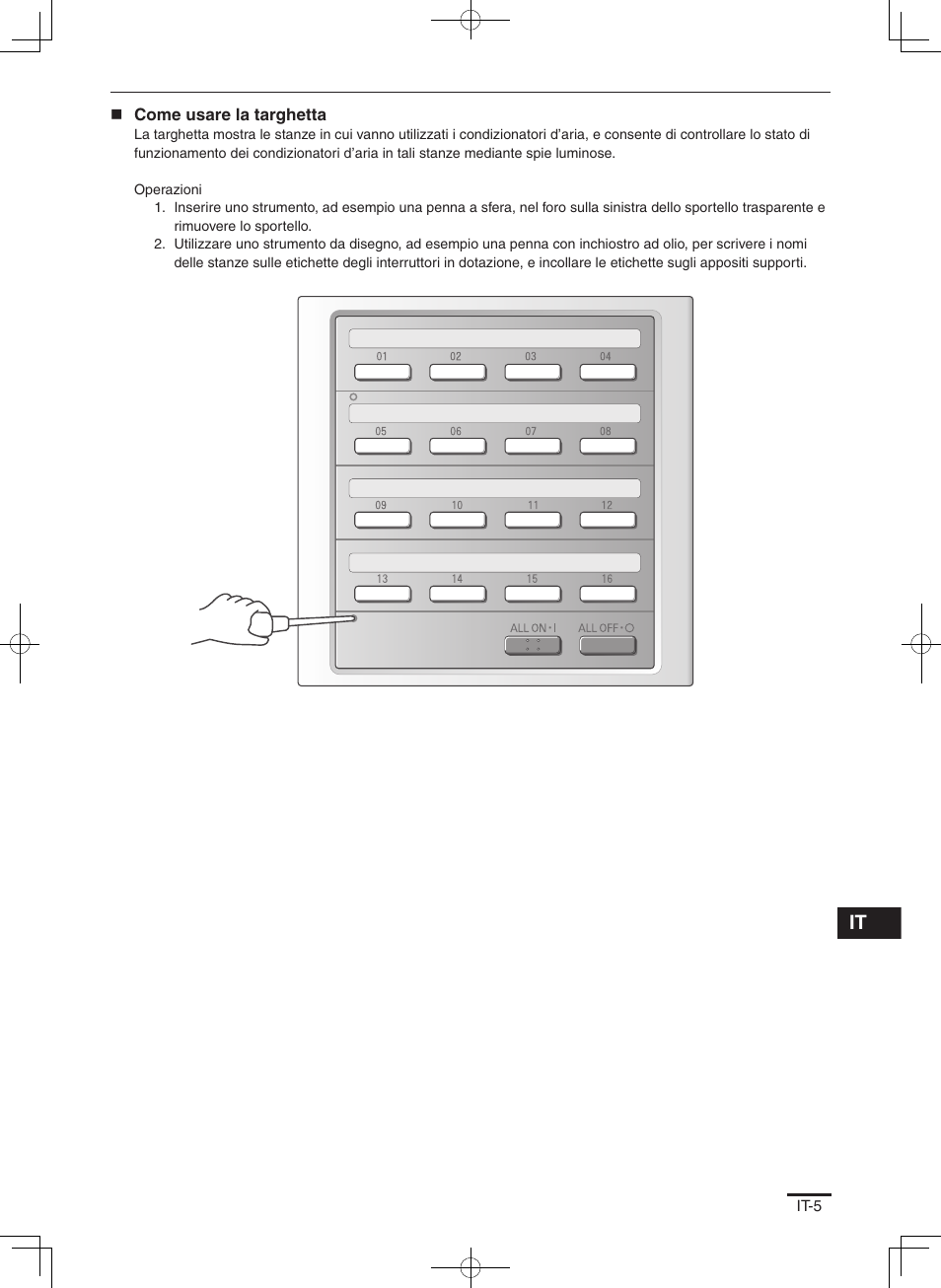 Come usare la targhetta | Panasonic CZANC2 User Manual | Page 17 / 38