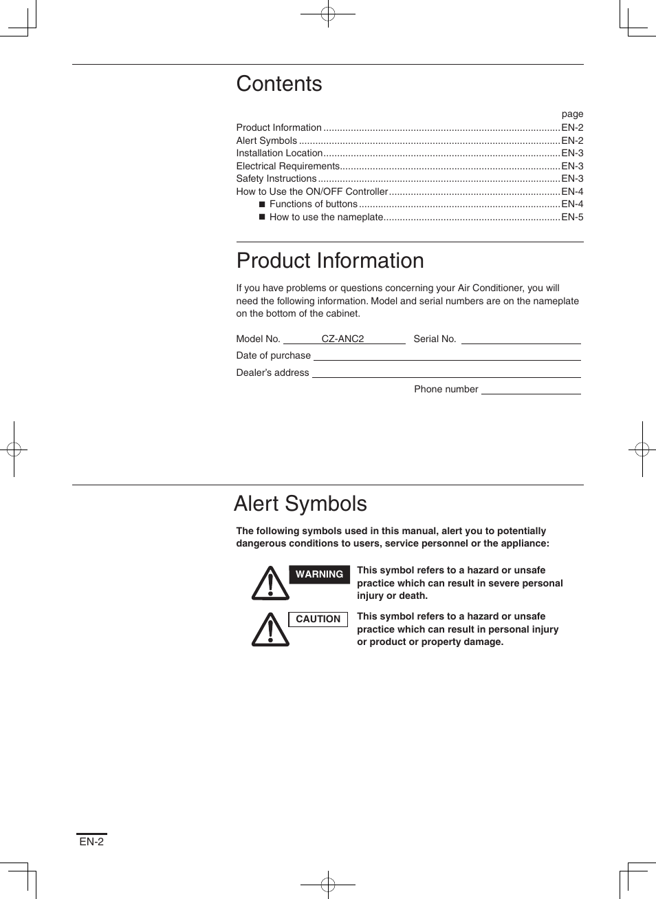 Panasonic CZANC2 User Manual | Page 2 / 38