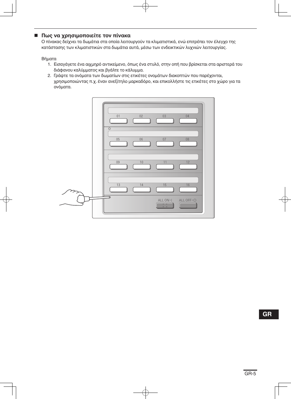 Πως να χρησιμοποιείτε τον πίνακα | Panasonic CZANC2 User Manual | Page 25 / 38