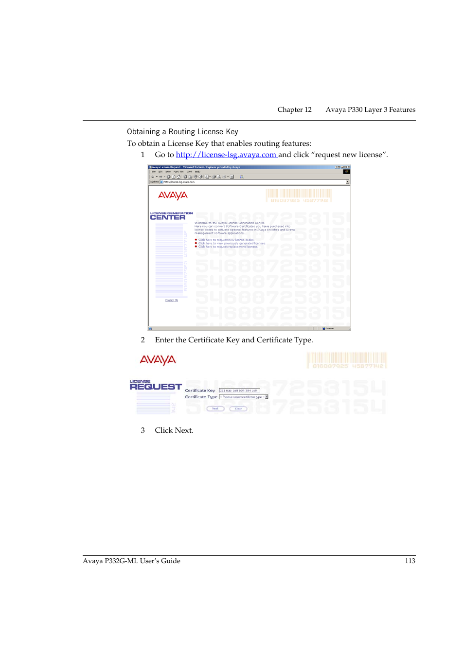 Obtaining a routing license key | Avaya P332G-ML User Manual | Page 129 / 164