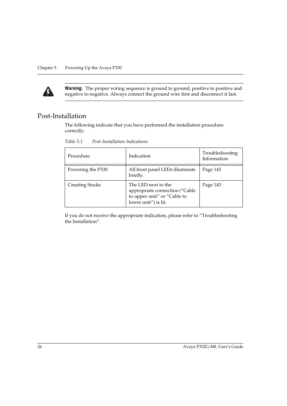 Post-installation | Avaya P332G-ML User Manual | Page 42 / 164