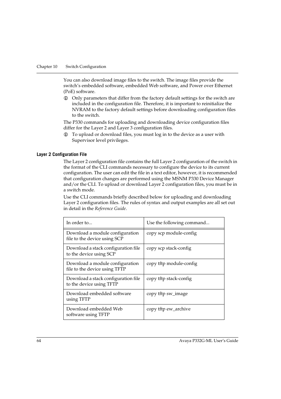 Layer 2 configuration file | Avaya P332G-ML User Manual | Page 80 / 164