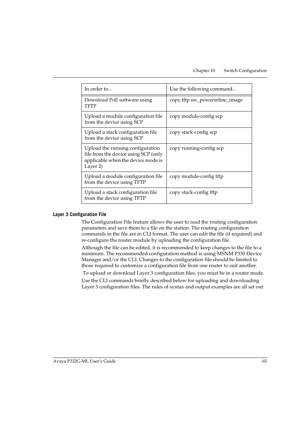 Layer 3 configuration file | Avaya P332G-ML User Manual | Page 81 / 164