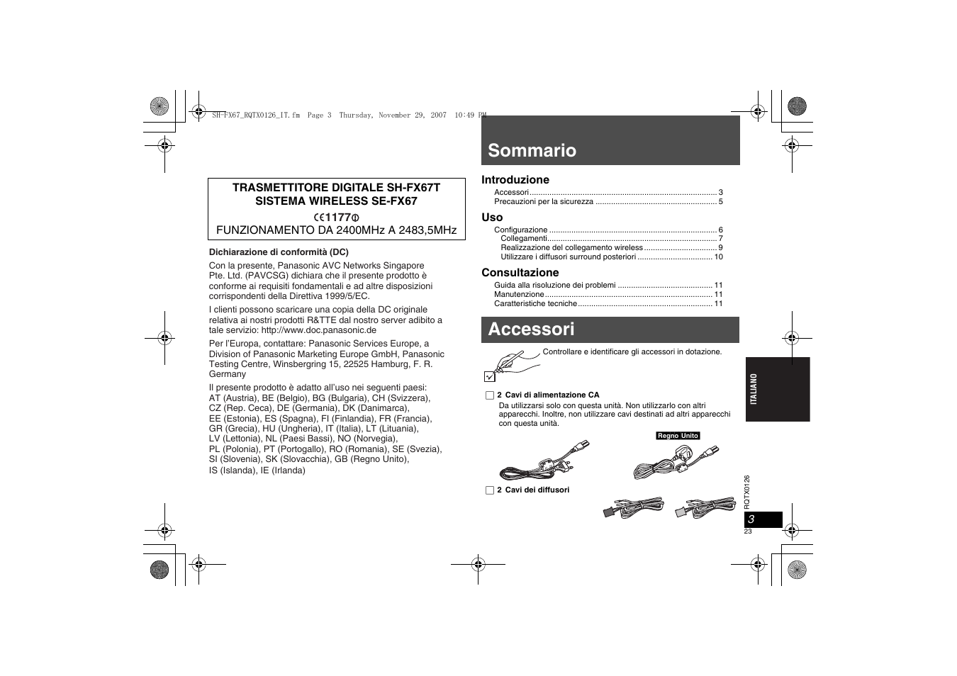 Panasonic SHFX67EK User Manual | Page 23 / 96