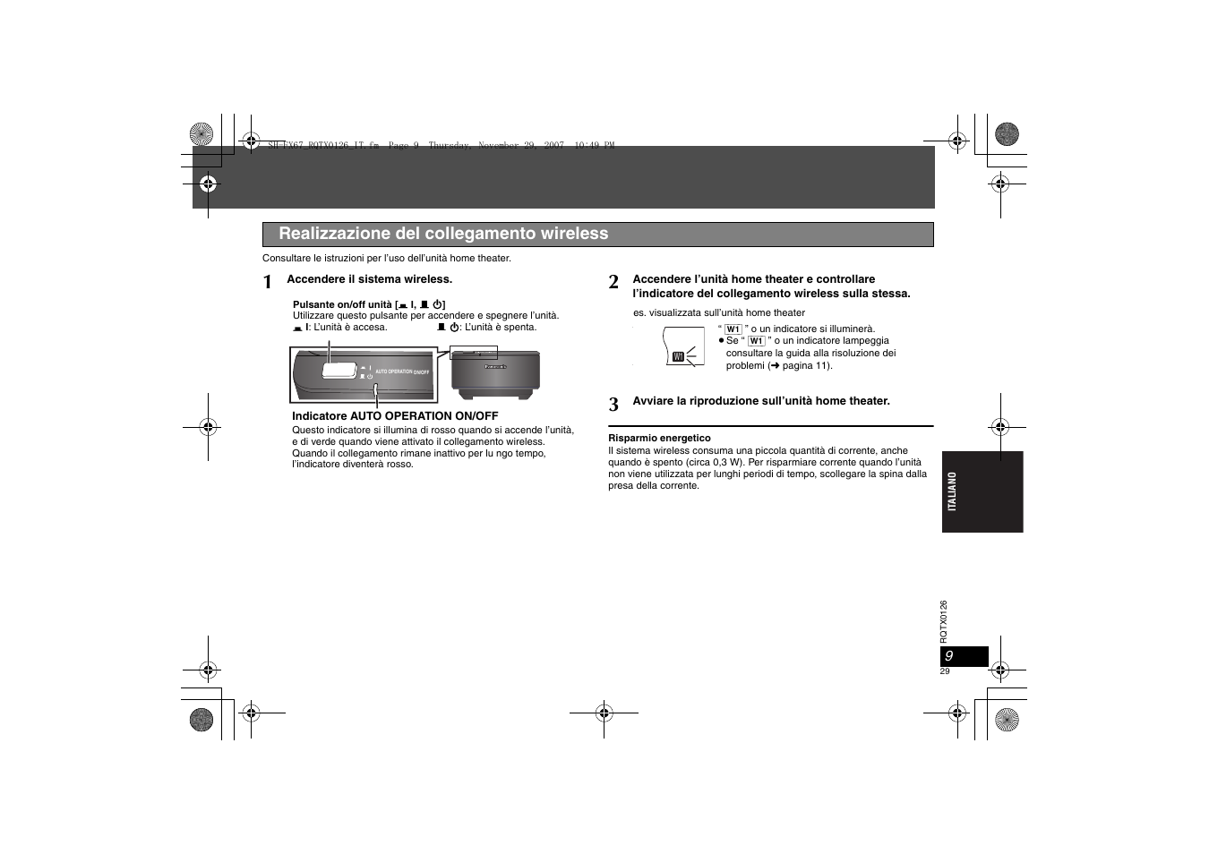 Realizzazione del collegamento wireless | Panasonic SHFX67EK User Manual | Page 29 / 96