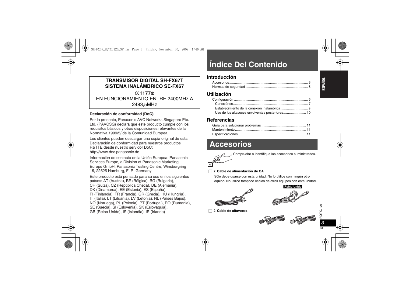 Panasonic SHFX67EK User Manual | Page 63 / 96